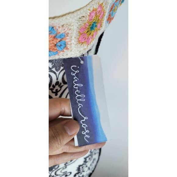 ISABELLA ROSE Women's Bikini Top Brallete Small Beige Embroidered Cross-Back - Picture 5 of 7